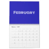 Moderne Typografie Blue Kalender (Feb 2027)