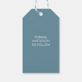 Moderne Typografie Blue Save the Date Cadeaulabel (Achterkant)