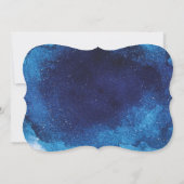 Moderne Typografie Blue Waterverf Bat Mitzvah Kaart (Achterkant)
