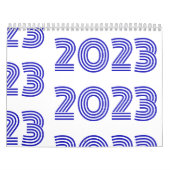 Moderne Typografie Blue White Kalender (Hoes)