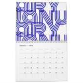 Moderne Typografie Blue White Kalender (Jan 2026)