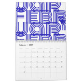 Moderne Typografie Blue White Kalender (Feb 2027)