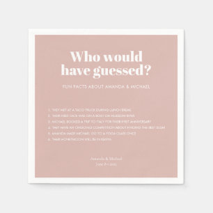 Moderne Typografie Blush Roze Bruiloft Leuke Feite Servet