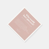 Moderne Typografie Blush Roze Bruiloft Leuke Feite Servet (Hoek)