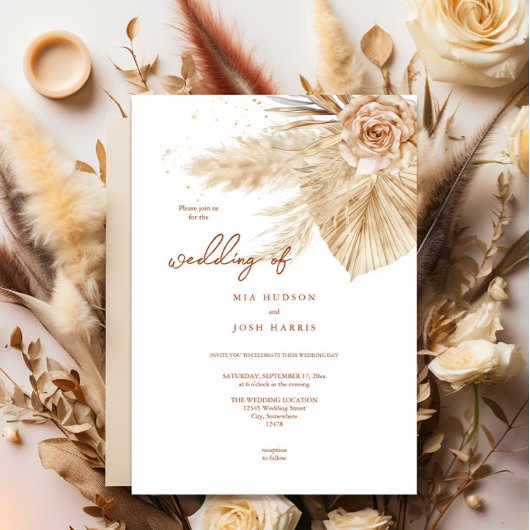 Moderne typografie, Boho Fall Wedding Kaart
