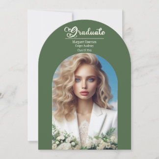 Moderne typografie Bold Afstuderen Olive Green Arc Kaart