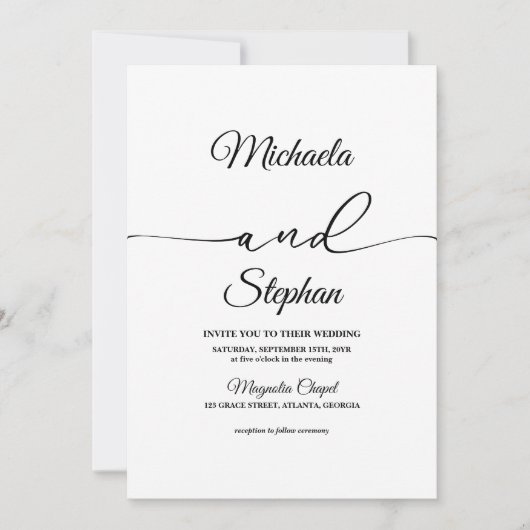 Moderne typografie | Bold Bellisia Wedding Kaart (Voorkant)