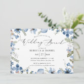 Moderne Typografie Botanische Bruiloft Brunch Kaart (Staand voorkant)