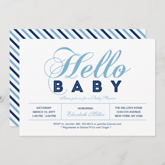 Moderne Typografie Boy Baby shower, Sprinkle Kaart (Voorkant / Achterkant)