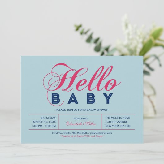 Moderne Typografie Boy Baby shower, Sprinkle Kaart (Staand voorkant)