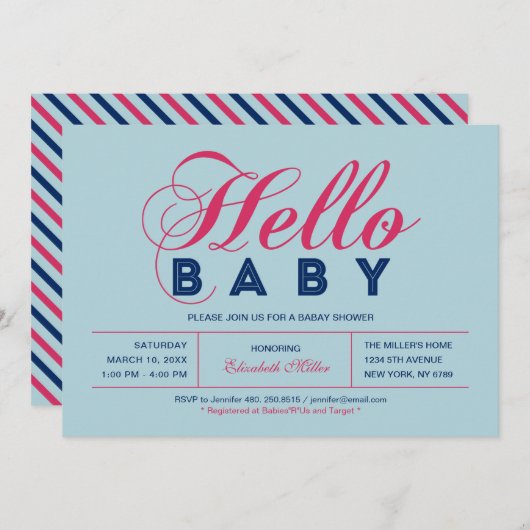 Moderne Typografie Boy Baby shower, Sprinkle Kaart (Voorkant / Achterkant)