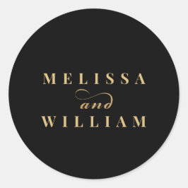 Moderne Typografie Bruid en bruidegom Sticker Seal