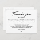 Moderne typografie bruids virtuele douche dank u bedankkaart (Voorkant / Achterkant)