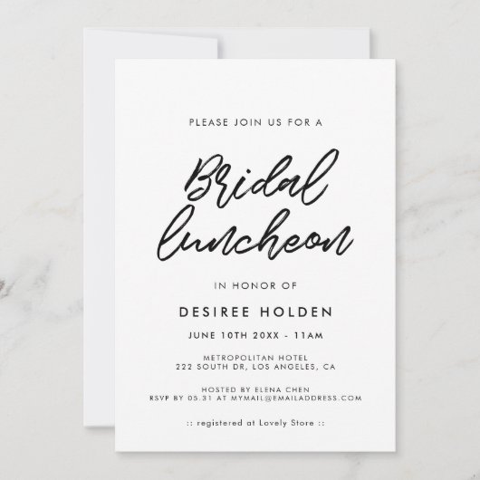 Moderne typografie Bruidslunch Kaart (Voorkant)