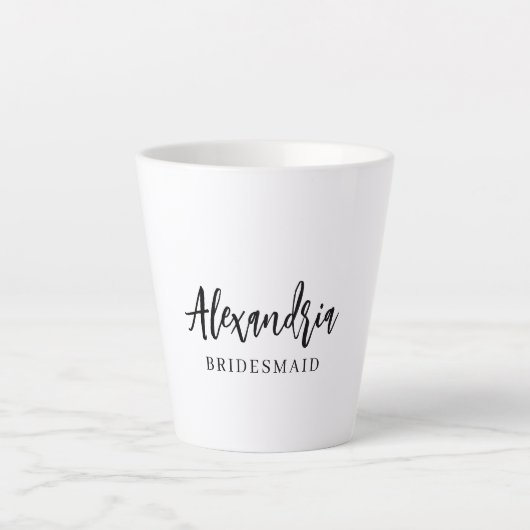 Moderne typografie bruidsmeisje cadeau latte mok (Voorkant)