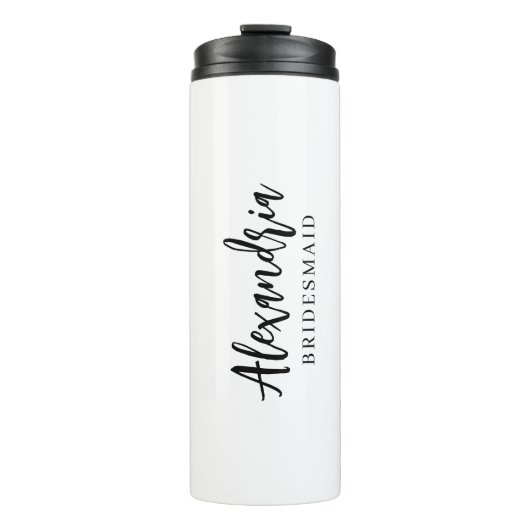 Moderne typografie bruidsmeisje cadeau thermosbeker (Voorkant)