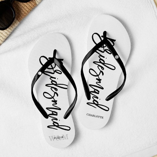 Moderne Typografie "Bruidsmeisje" Teenslippers