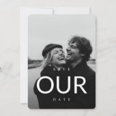 Moderne typografie bruiloft Bewaar de datumfoto Kaart (Voorkant)