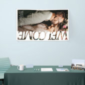 Moderne typografie bruiloft feest welkom foto  spandoek (Beurs)