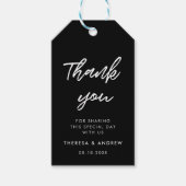 Moderne typografie bruiloft gunst cadeaulabel (Voorkant)