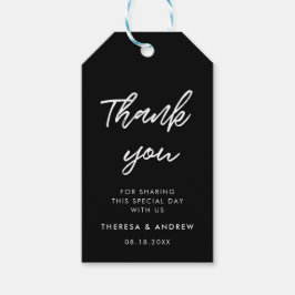 Moderne typografie bruiloft gunst cadeaulabel