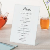 Moderne typografie bruiloft menu reclamebord met voetstuk (Insitu)