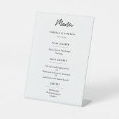 Moderne typografie bruiloft menu reclamebord met voetstuk (Voorkant)