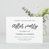 Moderne typografie bruiloft na feest kaart (Staand voorkant)