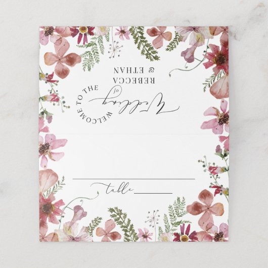 Moderne Typografie Bruiloft Plaats Kaart Plaatskaartje (Buitenkant ongevouwen)