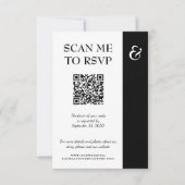 Moderne typografie bruiloft QR CODE RSVP Kaartje (Voorkant)
