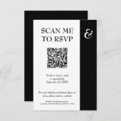 Moderne typografie bruiloft QR CODE RSVP Kaartje (Voorkant / Achterkant)