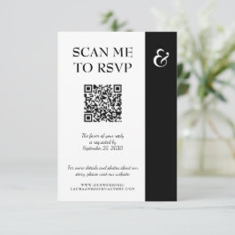 Moderne typografie bruiloft QR CODE RSVP Kaartje
