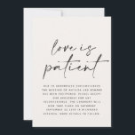 Moderne typografie bruiloft uitgesteld, behalve de save the date<br><div class="desc">Liefde is geduldig. Moderne typografie gewaagd uitstel van bruiloft,  behalve de date card. Met moderne,  elegante typografie en gestript backer design. De kleuren kunnen worden aangepast.</div>