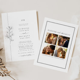 Moderne typografie bruiloft uitnodiging met foto