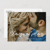 Moderne typografie bruiloft verandering van planne briefkaart (Voorkant / Achterkant)