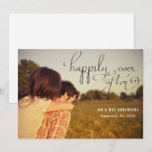 Moderne typografie bruiloftsfoto 'Happily Ever Aft Aankondiging (Voorkant / Achterkant)