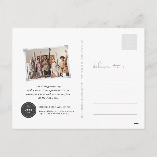 Moderne Typografie Brush Script 2025 Kalender Foto Feestdagenkaart (Achterkant)