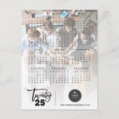 Moderne Typografie Brush Script 2025 Kalender Foto Feestdagenkaart (Voorkant)
