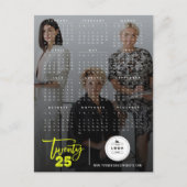 Moderne Typografie Brush Script 2025 Kalender Foto Feestdagenkaart (Voorkant)