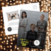 Moderne Typografie Brush Script 2025 Kalender Foto Feestdagenkaart