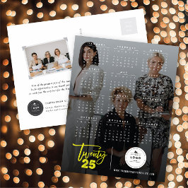 Moderne Typografie Brush Script 2025 Kalender Foto Feestdagenkaart