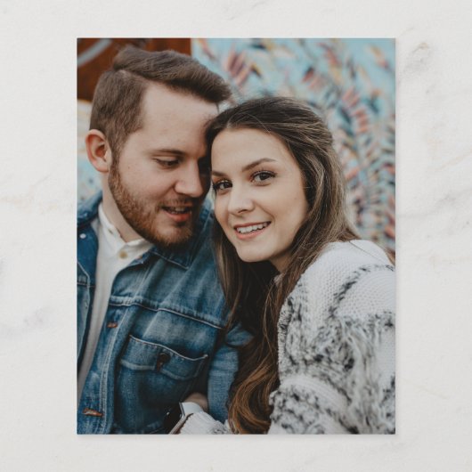 Moderne Typografie Budget Foto Opslaan De Datum Flyer (Achterkant)