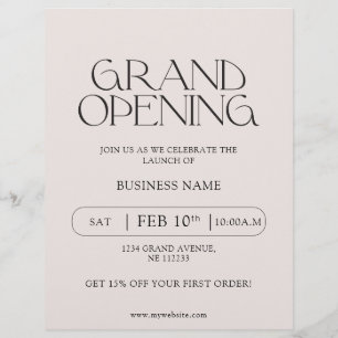 Moderne Typografie Business Grand Opening Flyer