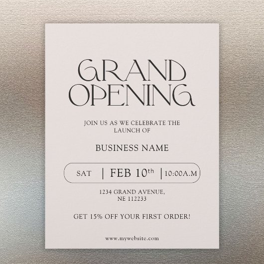 Moderne Typografie Business Grand Opening Flyer