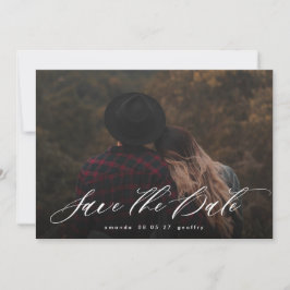 Moderne Typografie Calligrafie White Overlay Photo Save The Date