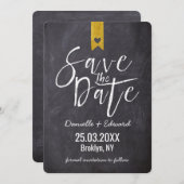 Moderne typografie Chalkboard geen foto Save The Date (Voorkant / Achterkant)