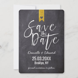 Moderne typografie Chalkboard geen foto Save The Date