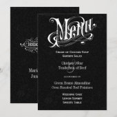 Moderne  Typografie Chalkboard Wedding Menu (Voorkant / Achterkant)