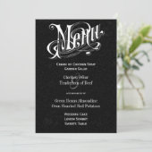 Moderne  Typografie Chalkboard Wedding Menu (Staand voorkant)