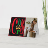 Moderne Typografie CHEERS Photo Holiday Feestdagen Kaart (Voorkant)